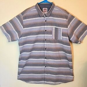 MICROS LOS ANGELES Men's Short Sleeve Button Down Shirt Size XXL
